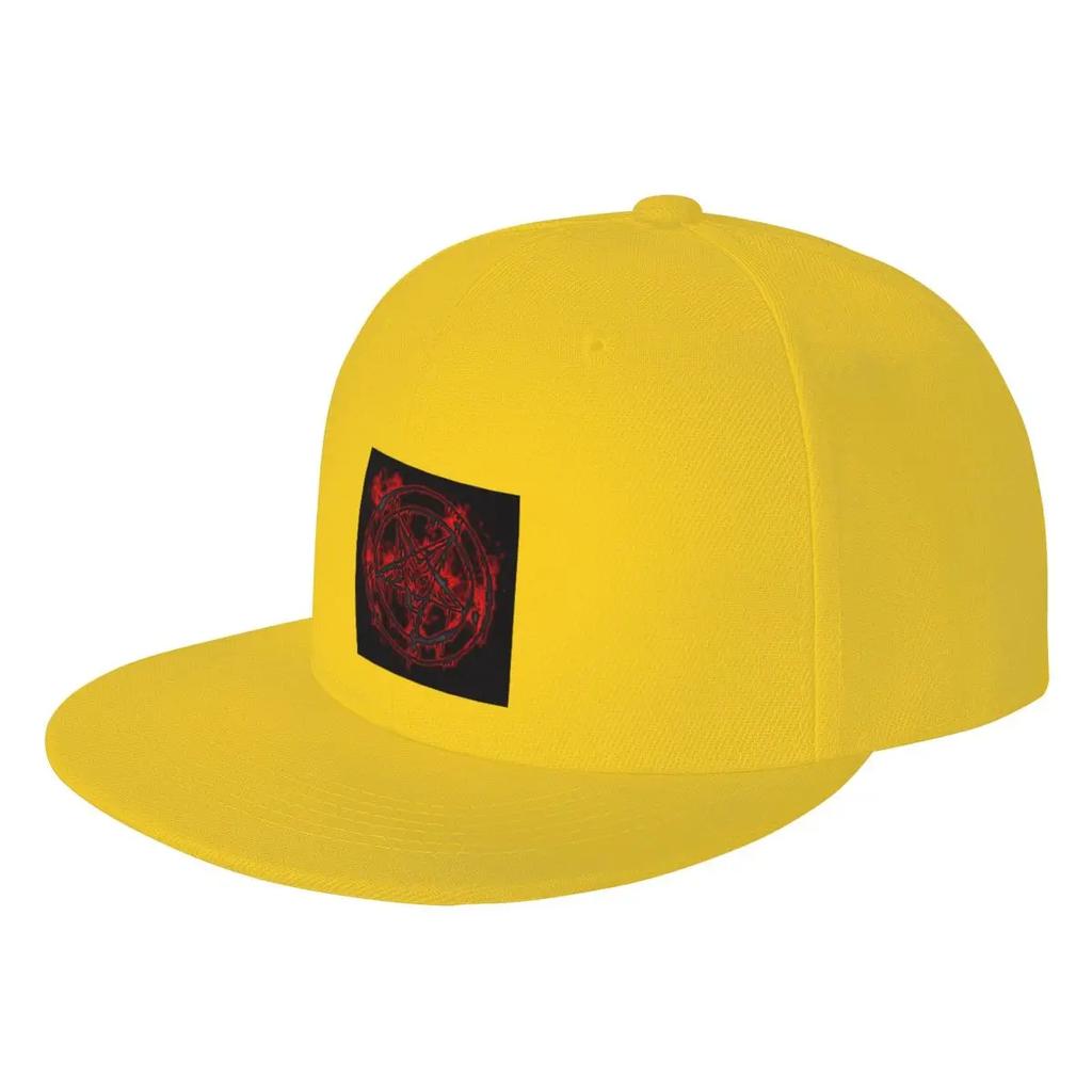 Pentagram Satanismus Siegel des Baphomet Teufel Kappe Mode Lässig Baseballkappen Verstellbare Mütze Hip Hop Sommer Unisex Baseballkappen
