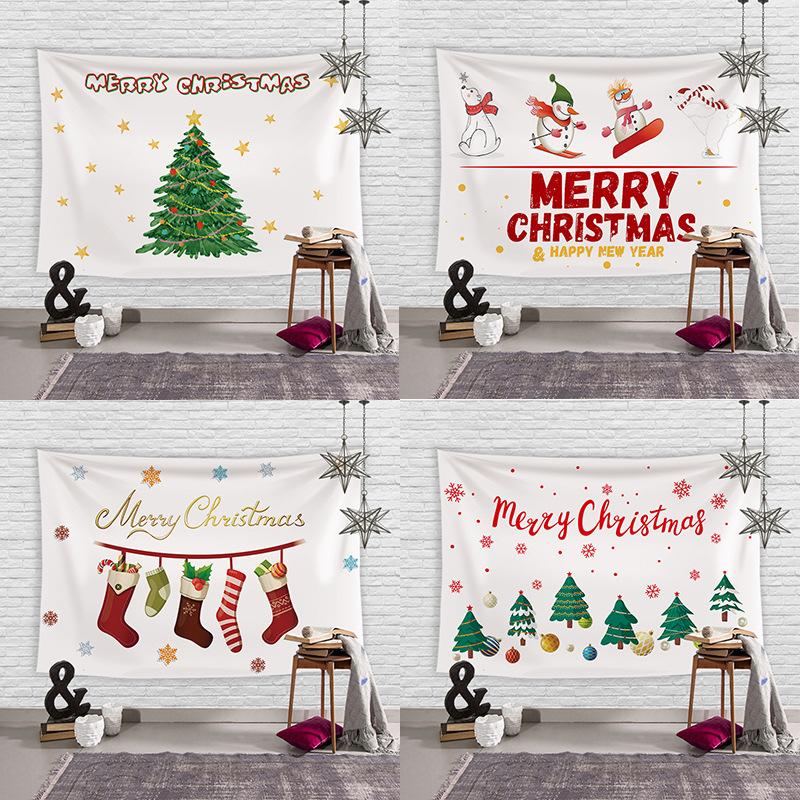 

Hot sale Christmas tree pine tree hanging cloth wall decoration holiday background cloth simple tapestry Christmas decoration