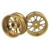 Mxfans 4-Pack Golden Y-Wheel Aluminum RC Wheel Rims for RC 1:10 On-Road Racing Cars and Drift Cars
