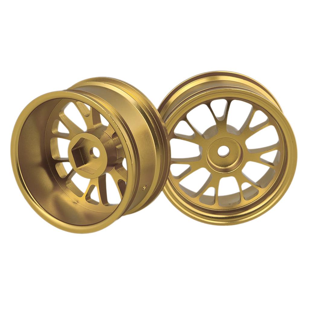 Mxfans 4-Pack Golden Y-Wheel Aluminum RC Wheel Rims for RC 1:10 On-Road Racing Cars and Drift Cars