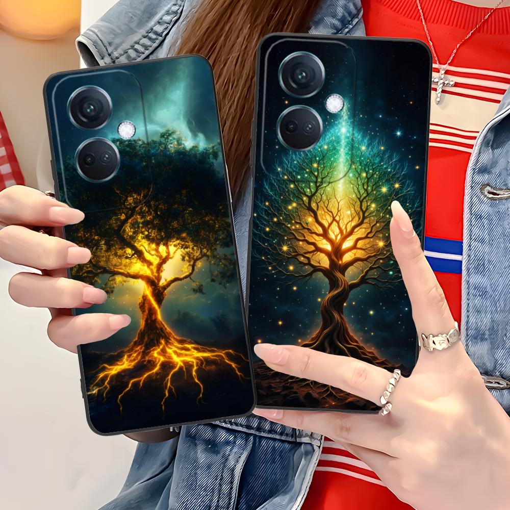 World Life Tree Mobile Phone Case for OPPO Reno 14 13 12 11 10 9 8 7 6 5 F T Pro 5G Colorful Printing Cover Pretty Luxury Cover