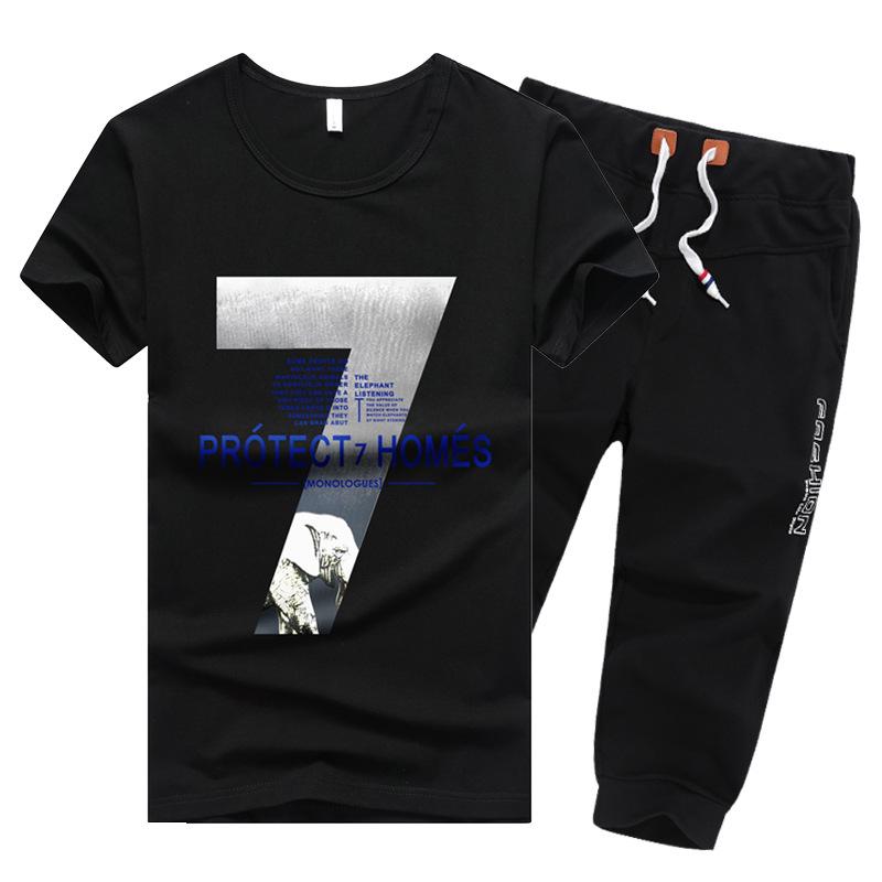 

Летний спортивный и досуговый костюм подростковая футболка свободная мужская одежда с короткими рукавами XXXXL