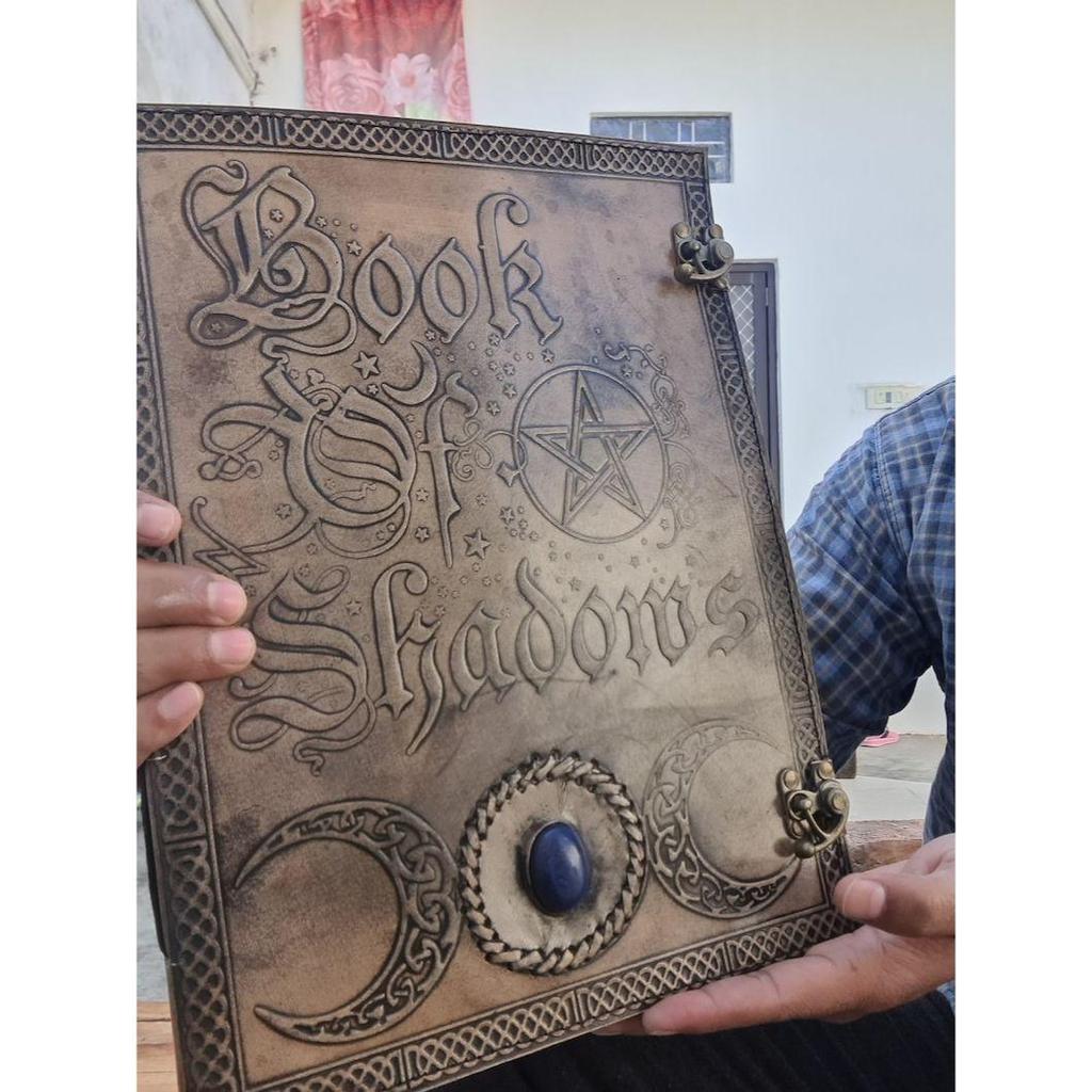 Book Of Shadows, Leather Grimoire, Leather Journal, Magic Book, Celtic Journal The Morrigan, Leather Book Travel Notebook, Christmas Gift