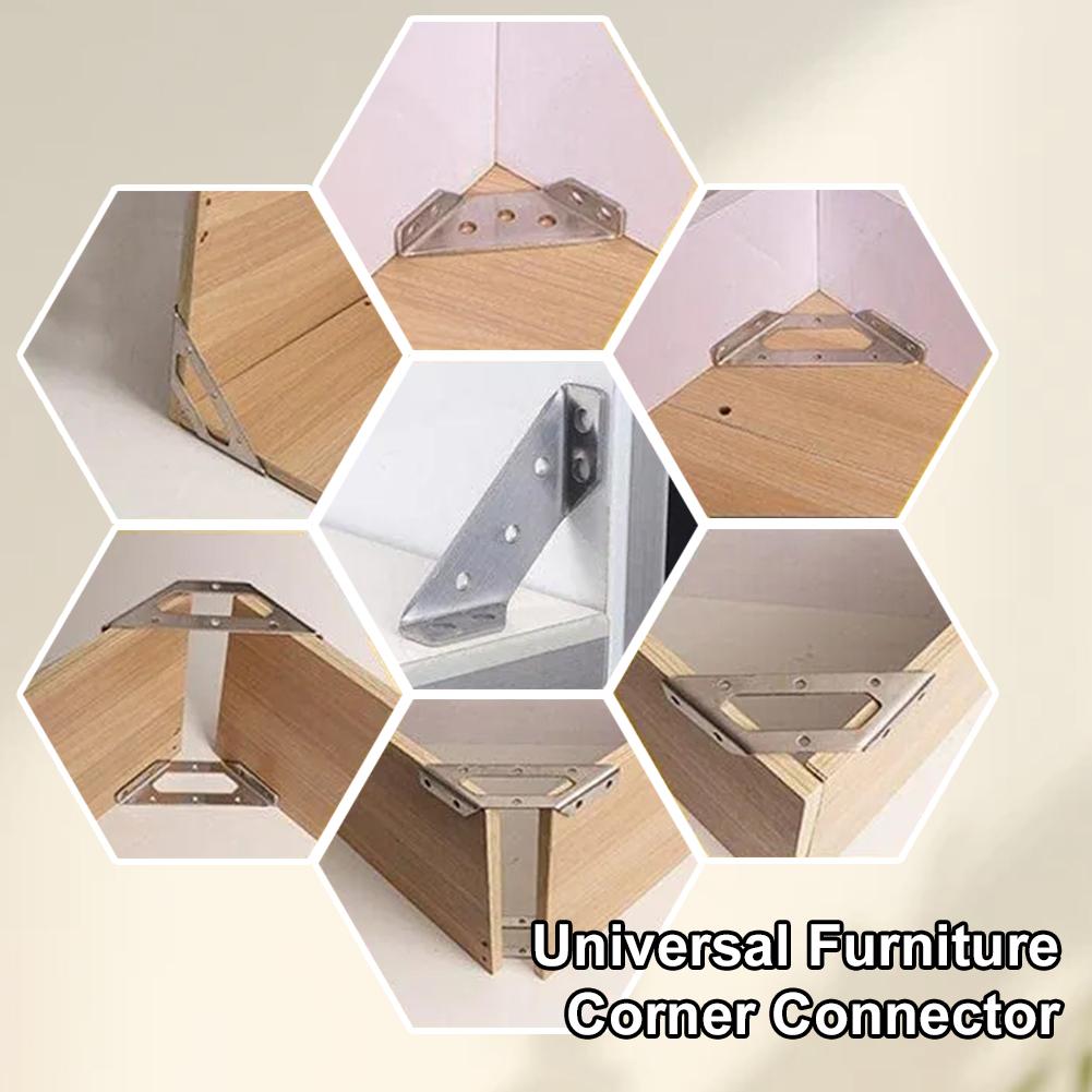 Universal Furniture Corner Connector Corner Code Fastener Multifunctional Triangular Furniture Support Heavy Duty for Furniture