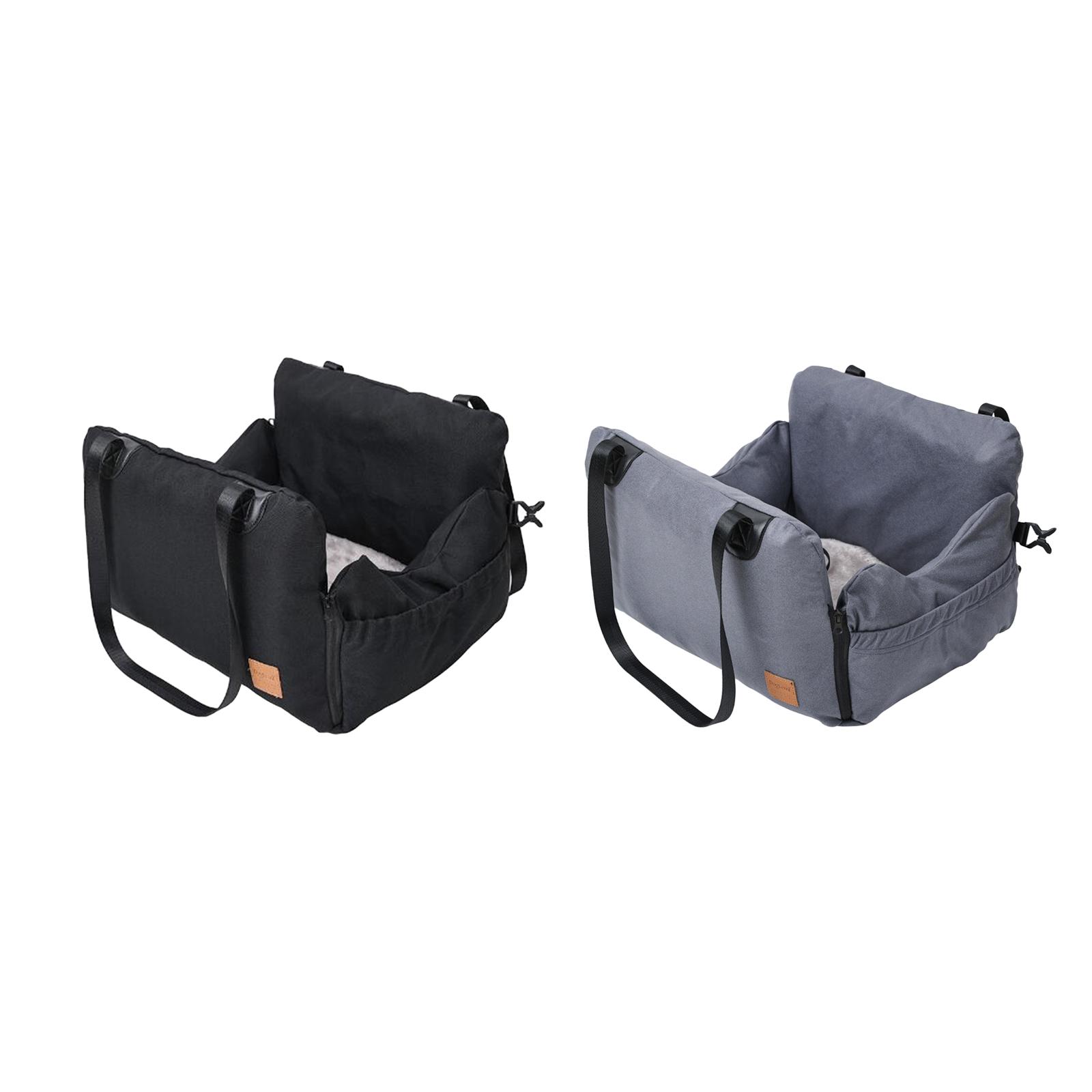 

Dog Car Seat with Storage Pocket Comfortable Pet Travel Safety Car Seat Portable Kennel for Kitty Small and Medium Dogs Cats сірий колір