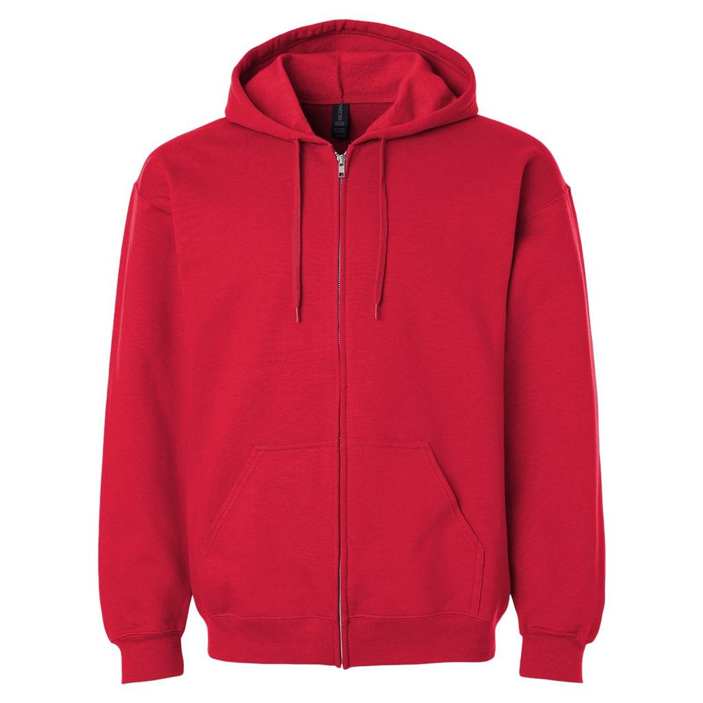 Gildan Mens Softstyle Fleece Midweight Full Zip Hoodie