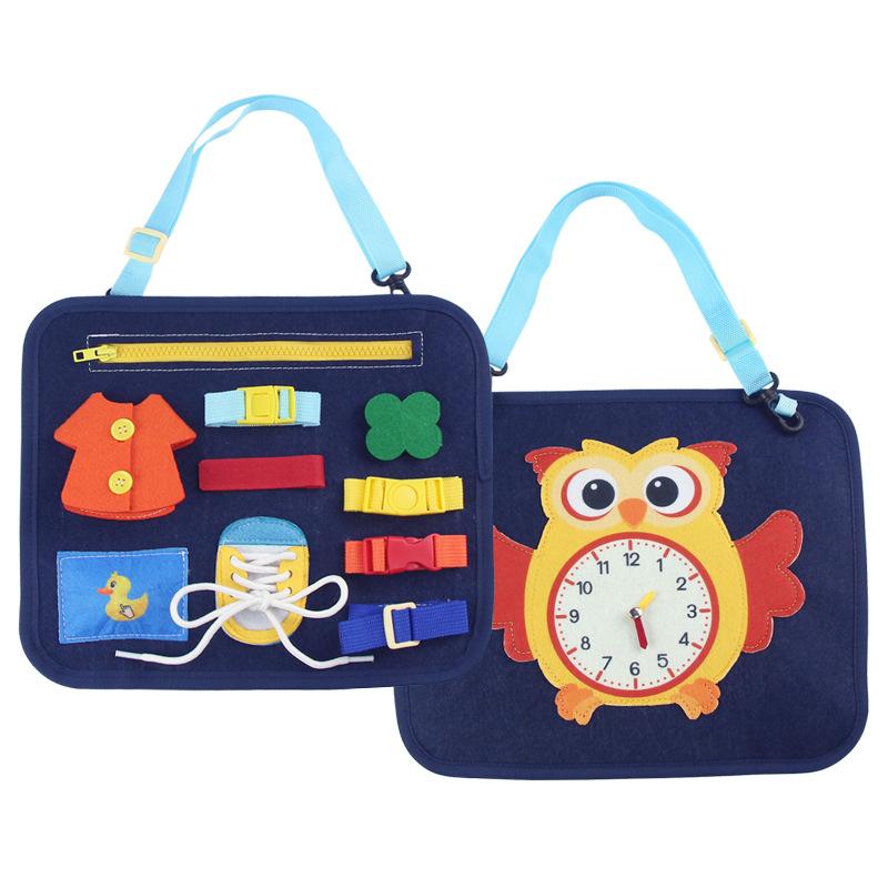 Çocuk Montessori Oyuncakları Bebek Meşgul Panosu Bebek Toka Fermuar Düğme Bağcıklı Eğitim Aracı Oyuncaklar Küçük Çocuklar İçin Duyusal Gelişim Oyunu