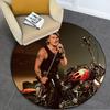 1Pc Johnny Hallyday Circular Print Rug - Home Decoration Carpet For Living Room Bedroom Flooring Computer Chair Area Rug