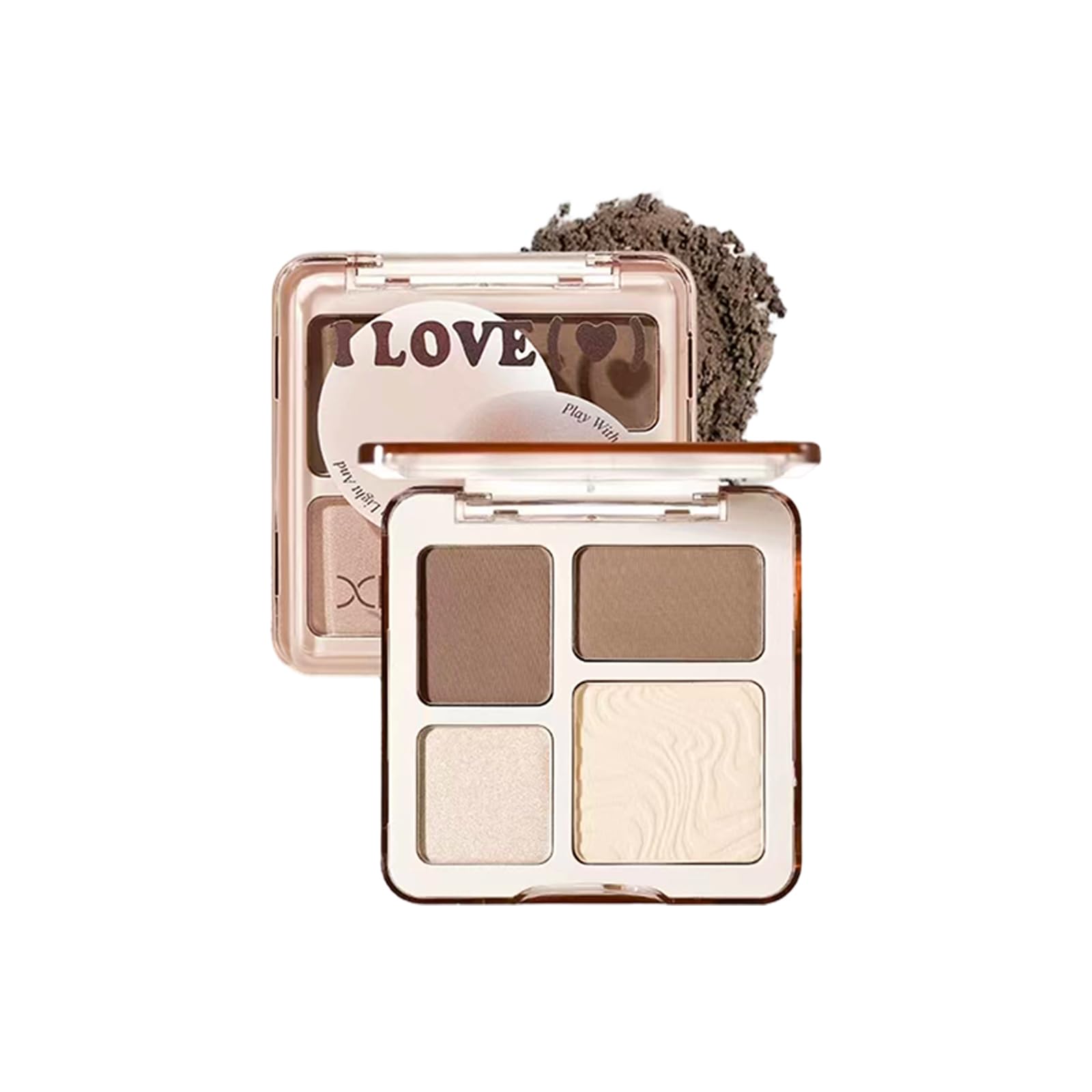 Highlight & Shading 4-Color Compact Nose Shadow Contouring Palette Shading Powder for Sculpted Face Natural Makeup Matte & Pearl Finish Nose Bridge