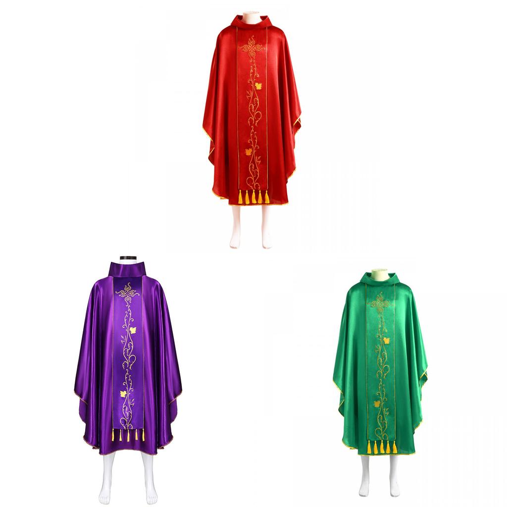 Medieval Priest Cosplay Costume With Tassel Robe For Halloween And Themed Events
