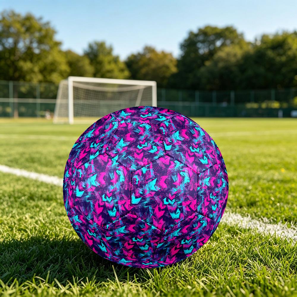 1pc Abstract Geometric Theme Soccer Ball Football, Size 5, Lightweight PVC, Outdoor Training Soccer Ball,Gift j60431