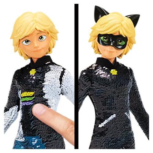 MIRACULOUS Adrien Lalka Czarny Kot z cekinami Fashion Flip 