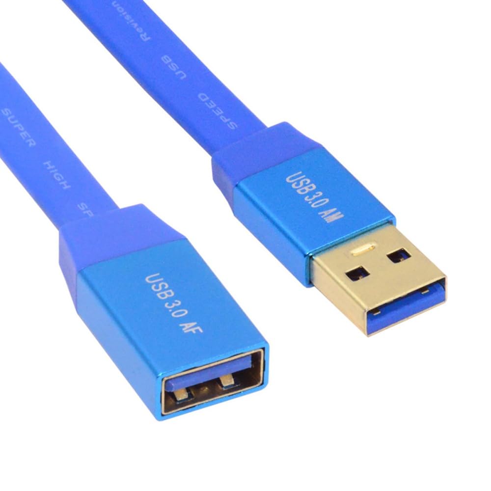 

Cablecc 5 Гбит/с Ультраплоский Тонкий USB Тип A Папа к USB Тип A Мама Удлинитель для и Данных 3.0 3.0 Кабель, Синий, 2 м, Диски, SSD, Камеры,