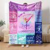 Gymnastics Quotes And Art Lightweight Personalized Blanket Customize Text Durable Comfort Throw For Sofa Couch Office Bed Picnics Ideal For All