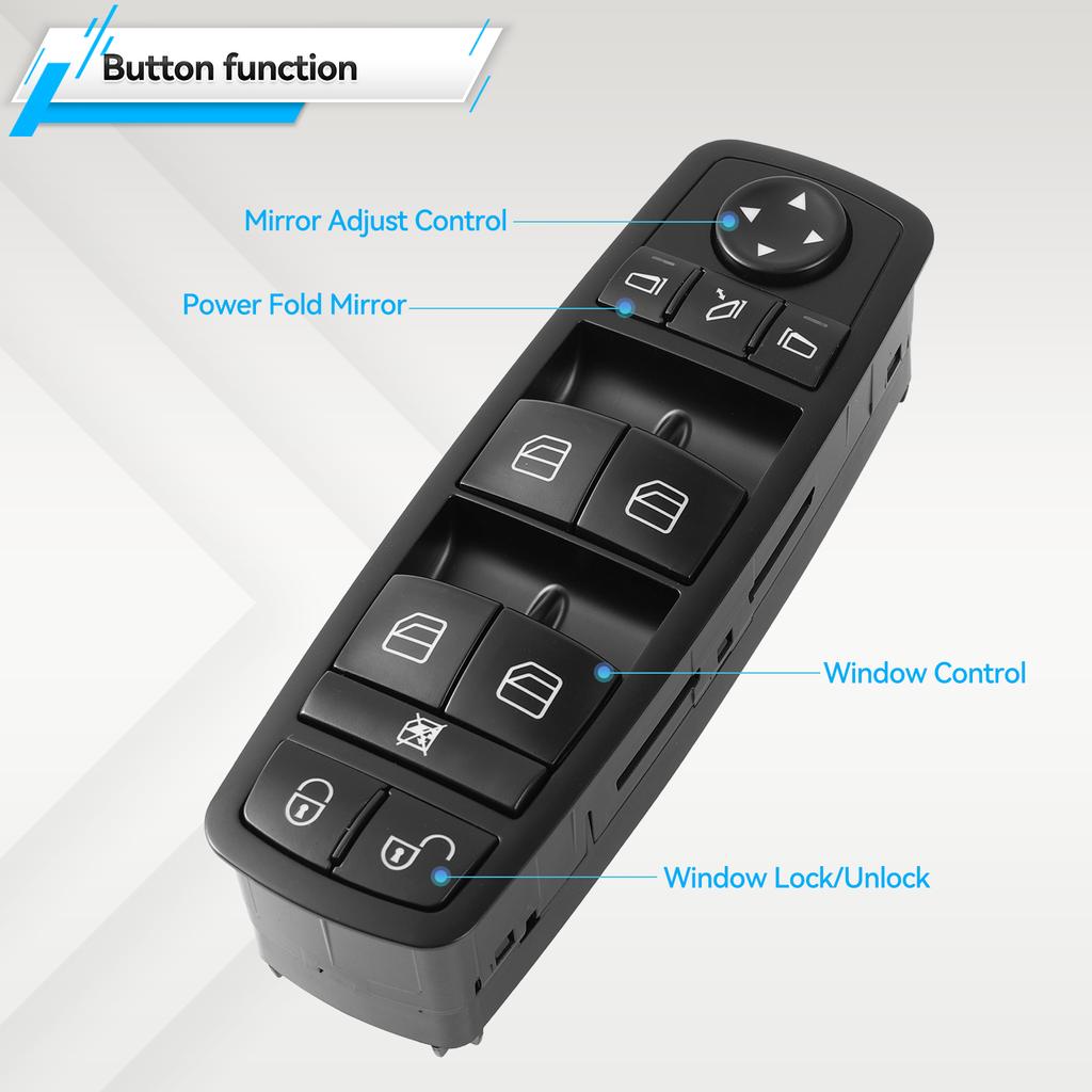 A1698206710 Auto Electric Power Window Master Control Switch 1698206710 for Mercedes-Benz W169 A-Klasse W245 B-Klasse 2004-2012