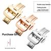 Cataramă fluture cu deployare din oțel inoxidabil Pentru ceas JAEGER-LECOULTRE Curea din piele de vacă siliconică Cataramă metalică pliabilă 16/18/20mm