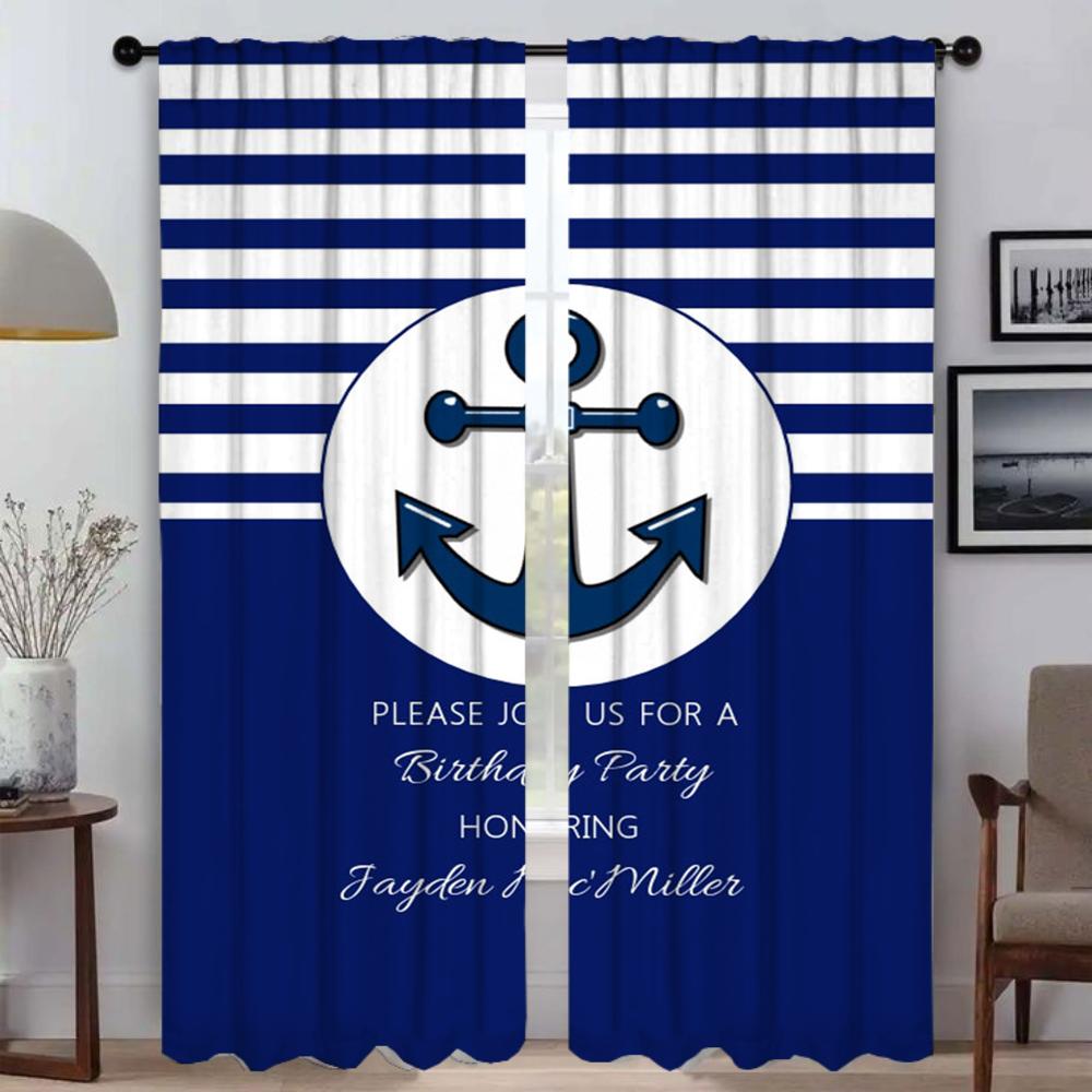 

Якорь Хэллоуин украшение для дома интерьерные шторы 2 шт разделительная затемняющая штора для комнаты 2 панели тюль для спальни гостиная W50xH70cmx2pcs-CL