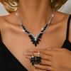 Women Party Wedding Dress Necklace Earrings Two-piece Jewelry Accessories