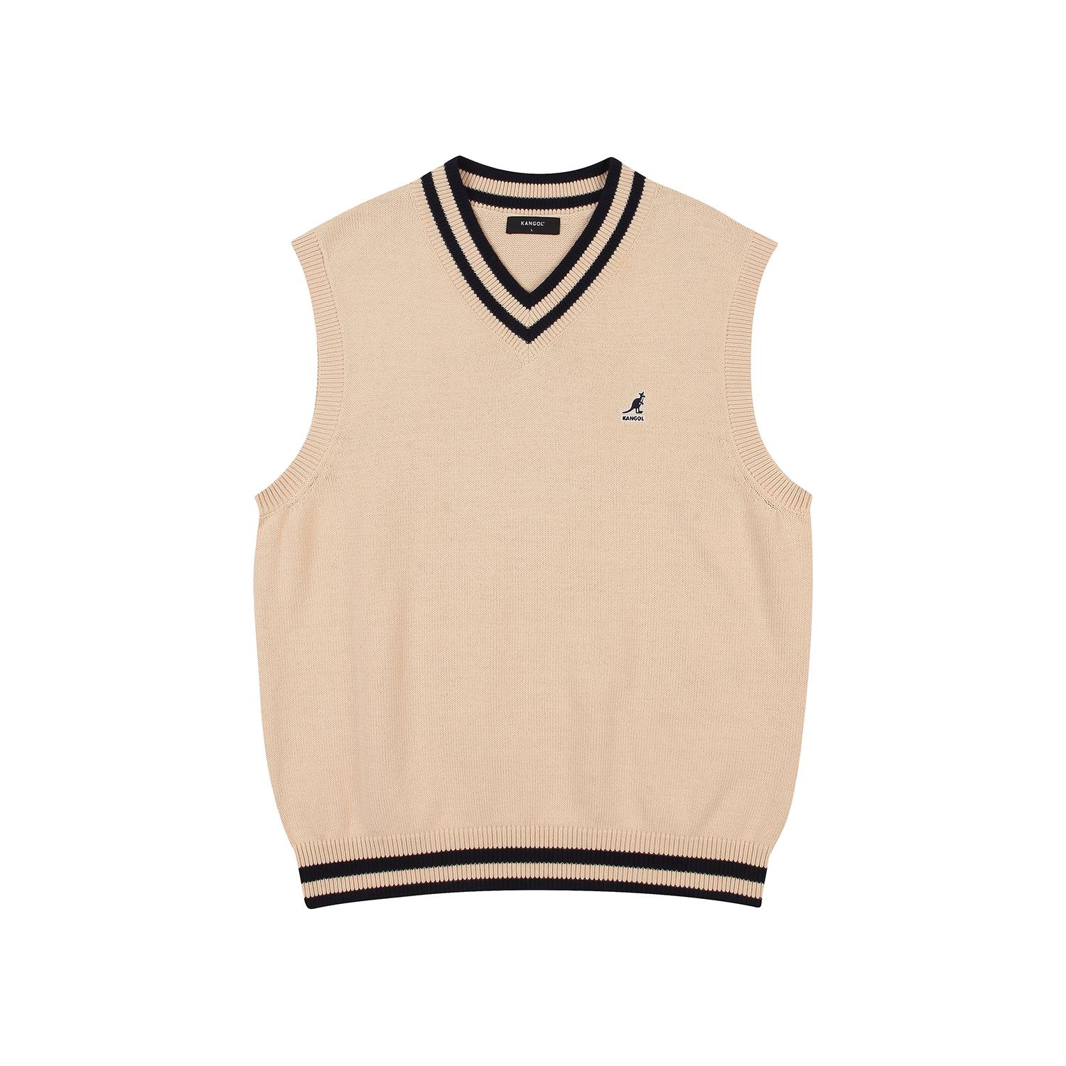 Kangol Line Knit Vest 1852 Beige Beige/Xl