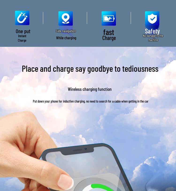 Magnetic Wireless Car Charger for Apple Phones: Fast Charging Car Mount