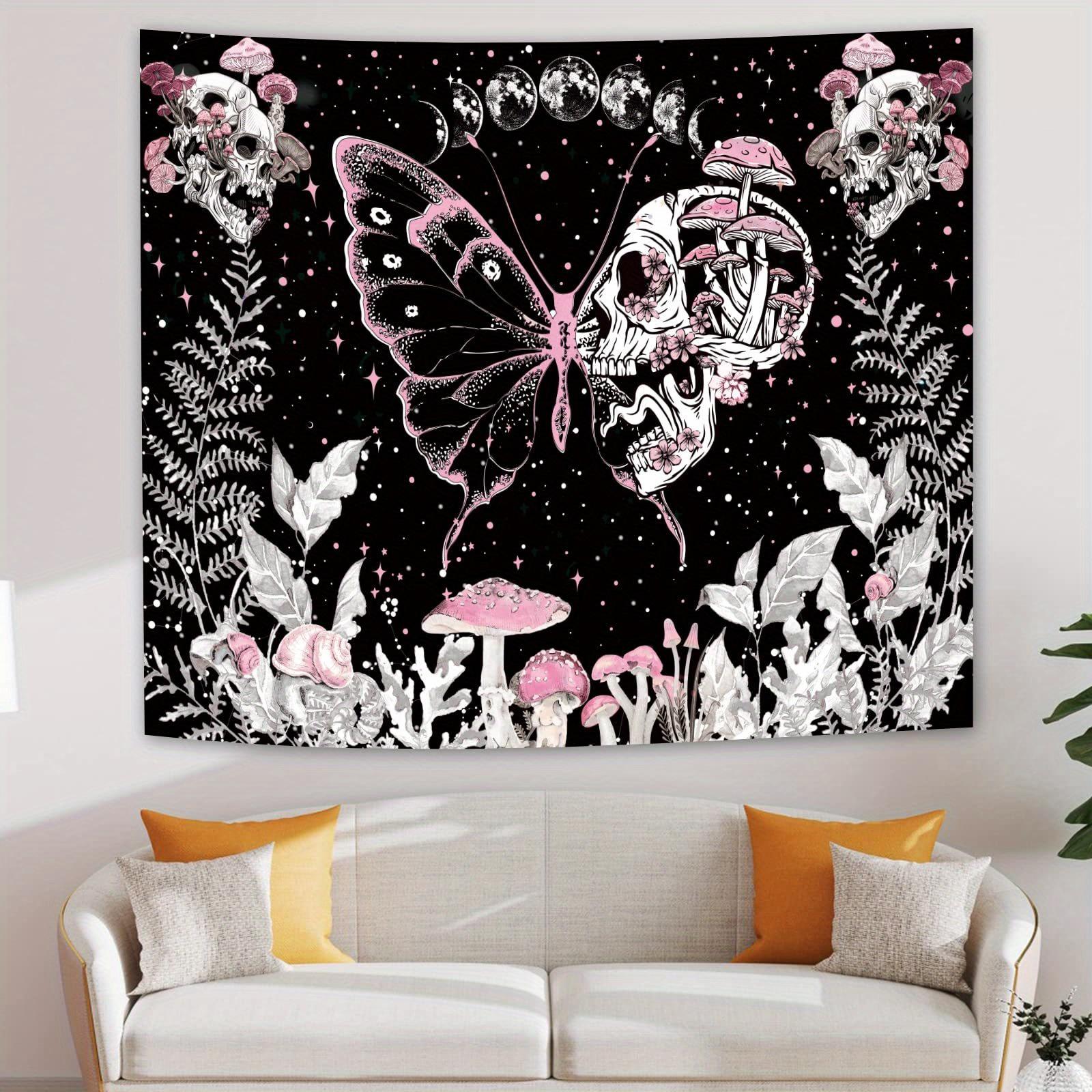 

Mystical Butterfly Skull Tapestry Enchanting Unique and Strikingly Beautiful Wall Art for a Magical Decor Statement 74x94cm(29x37in)