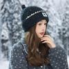 Bowknot Knitted Hat Lace Edge Winter Hat Cute Wool Hat
