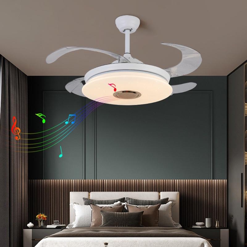 44 IN 1 2 Inches Modren RGB Ceiling Fan with Light APP Bluetooth Music Fans Light Bedroom Smart Ceiling Lamps With Remote Control
