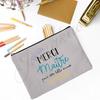 Merci Maitre Print Pencil Bag  Men Travel Toiletry Organizer Bags Makeup Pouch  Teacher's Day Graduation Thanks Gift for Teacher