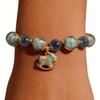 Natural Blue Agate Crystal Bracelet Glowing In Dark for Night Visibility Comfortable Daily Wear Unique Texture Design
