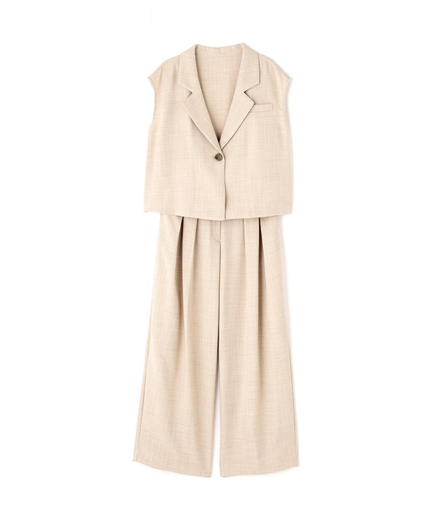 <Oggi collaboration> Cropped gilet set