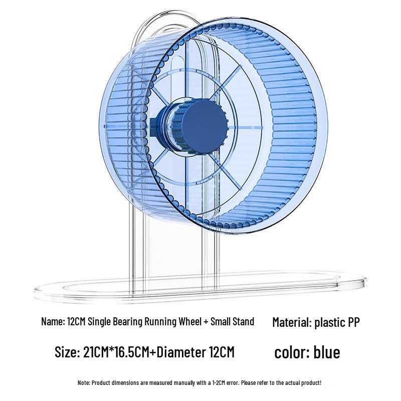 Extra Large Silent Hamster Running Wheel with Stand & Double Bearings - Includes Exercise Flywheel, One-Piece Design, Free Shipping