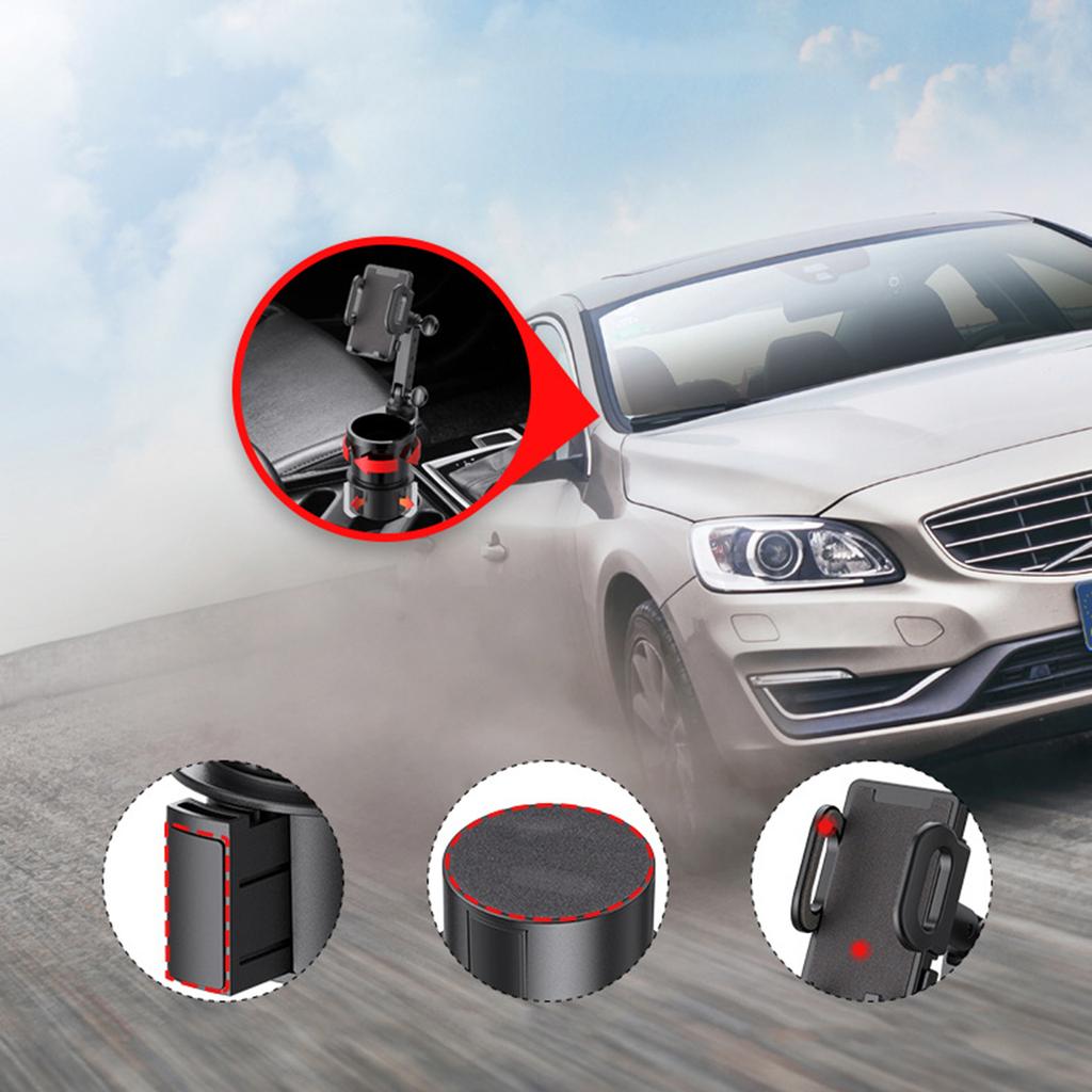 2 in 1 Auto Getränkehalter Handyhalterung Halter Ständer Multifunktionale Handyhalterung Universal Getränkehalter 360° Drehung