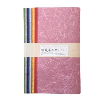 Washi Set Colors X 1 Sheet 20 X 30 Unryu-dyed Paper, 24-color (24 Each, Cm)