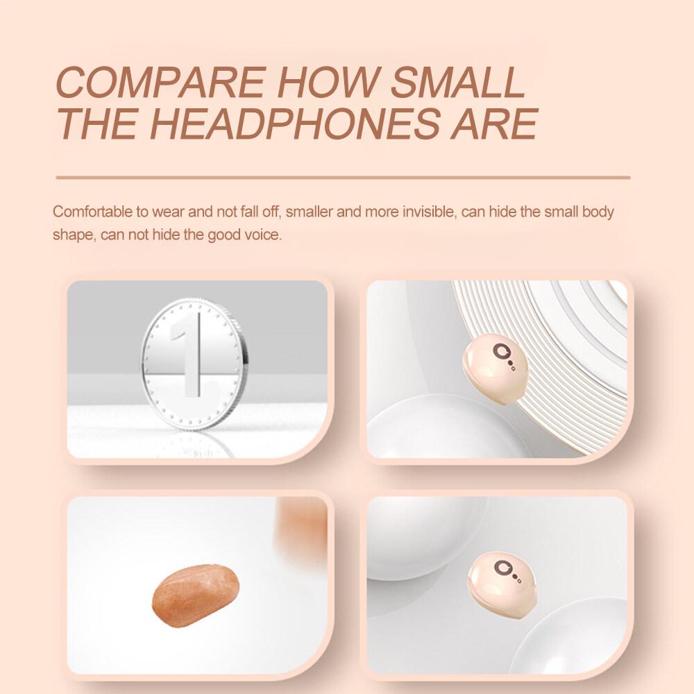 Mini Bluetooth 5.3 Music Headphones True Wireless Invisible In-Ear Earphones Gaming HIFI Stereo Noise Reduction Earbuds with LED Display Headsets