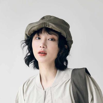 Asymetryczny Retro Ośmiokątny Kapelusz Duży Obwód Głowy Kobiety Kapelusz Artysty Beret Chmurka Czapka Kobiety
