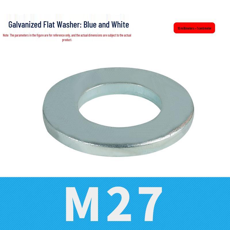 8.8 Grade Blue-White Zinc Galvanized Thickened Flat Metal Washer, M3-M48.