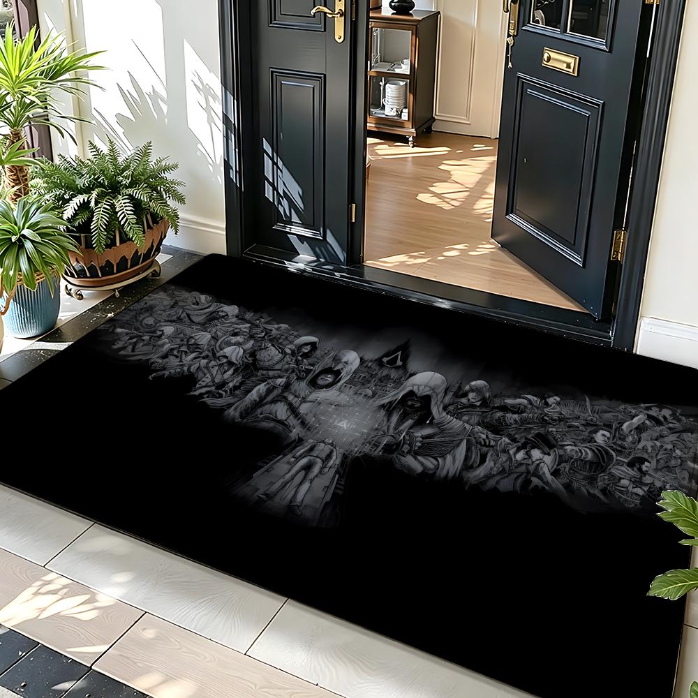 game A-Assassins Game C-Creed Floor Mat Soft Flannel Floor Mat Suitable for Entryways, Living Rooms, Bedrooms, and Bathrooms