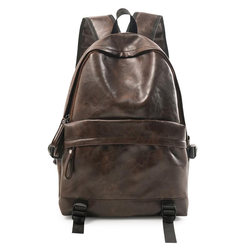 

Мягкая кожа Студенческий школьный рюкзак Унисекс кофейный