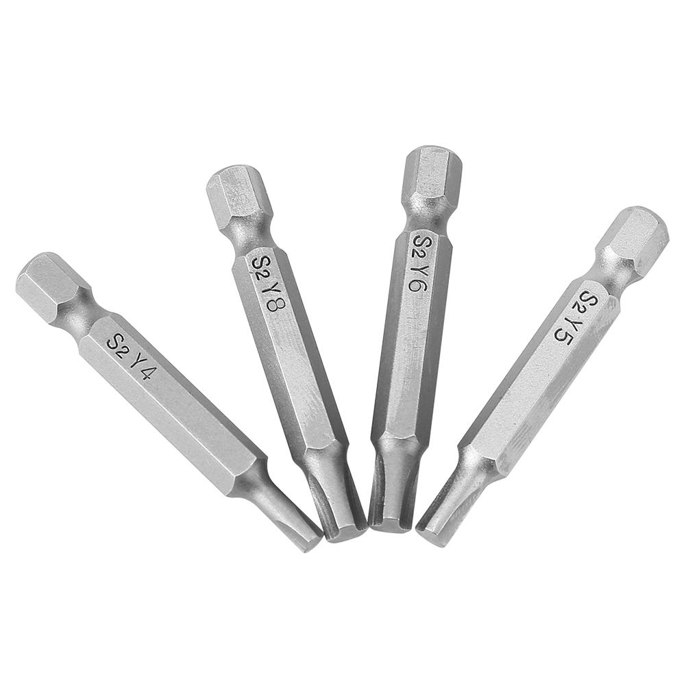 4Pcs Triangle Shaped Y Type 1 4 Hex Shaft Magnetic Screwdriver Screw Tool