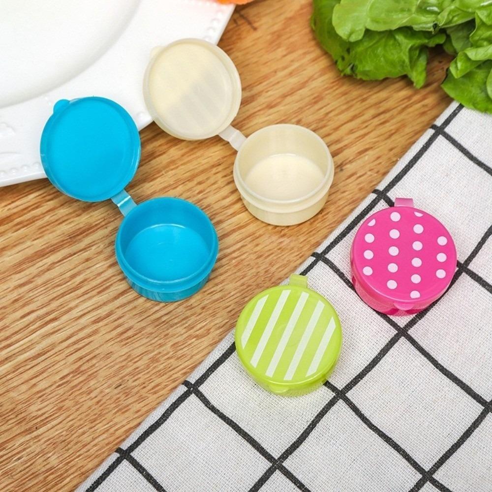 4pcs Plastic Portable Ketchup Bottle with Lid Seasoning Containers  School Office