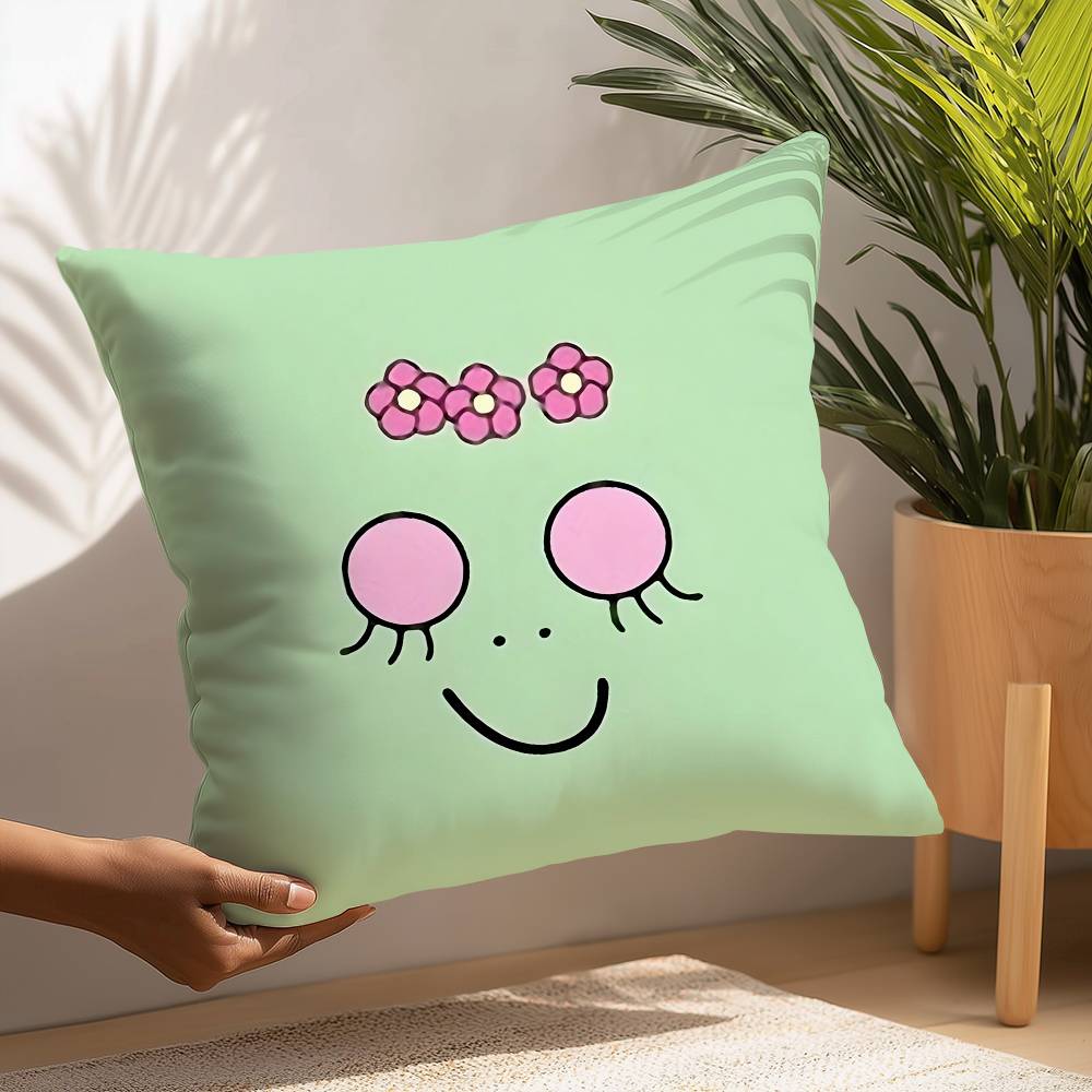 Niedlicher Cartoon B-Barbapapas Kissenbezug Plüschstoff Weicher Kissenbezug Beidseitiger Druck Kissenbezug Haushaltsgeschenke