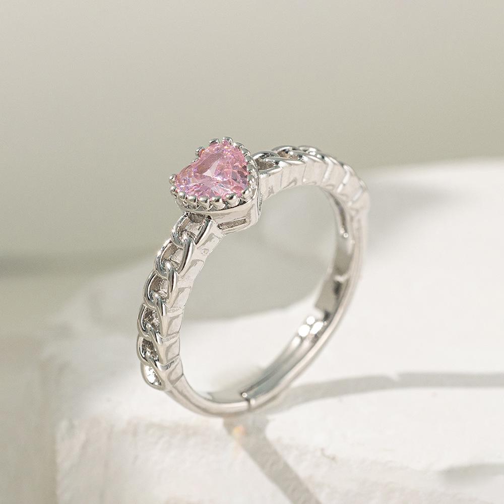 Micro-Inlaid Zircon Fashion Open Ring - Adjustable Luxury Index Finger Jewelry for Women