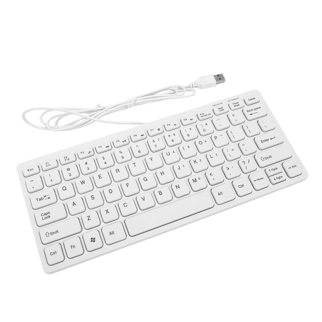 USB-Tastatur mit Kabel 78 Tasten Kompakte leise Tastatur für PC Laptop Tablets Desktop-Computer