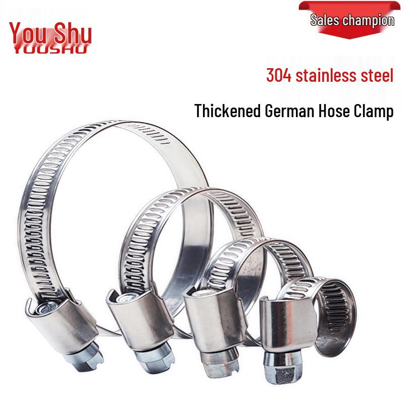Youshu 304 Stainless Steel German Style Hose Clamps 100-120mm Diameter