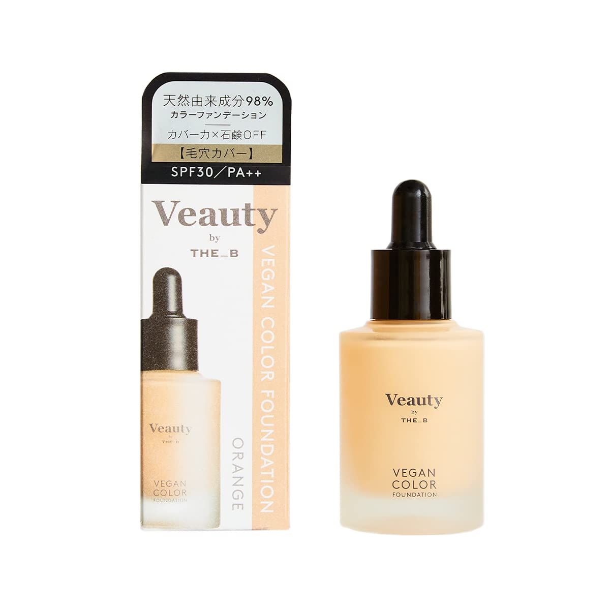 

Veauty by Vegan Color Foundation for Sensitive Liquid Foundation SPF30 Irritation Beauty Ingredients THE_B (Orange) Skin, (Pore Coverage/Skin оранжевый