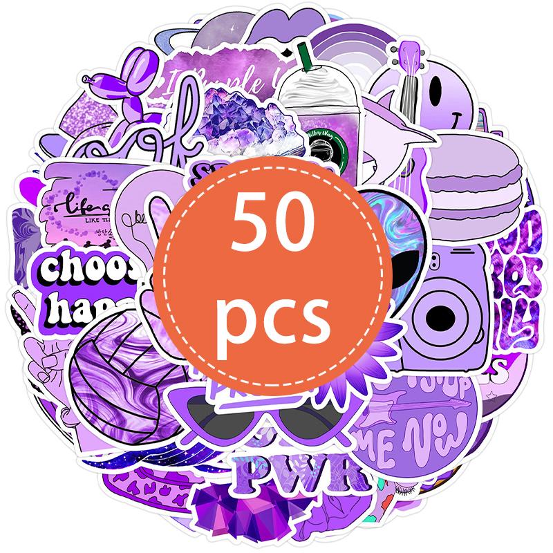 

50PCS Aesthetic Purple Stickers Cute Kawaii Purple VSCO Sticker Vinyl Waterproof Decals for Scrapbook Laptop Water Bottles