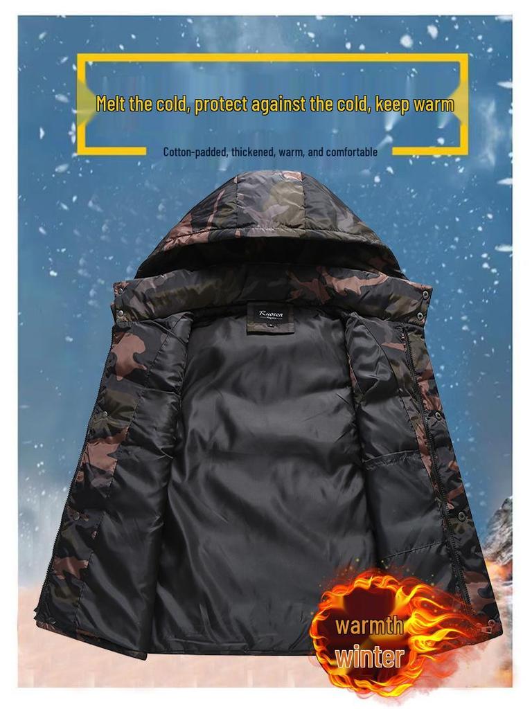 Men's Camouflage Hooded Cotton Vest - 2025 Autumn/Winter Fashion Sleeveless Jacket