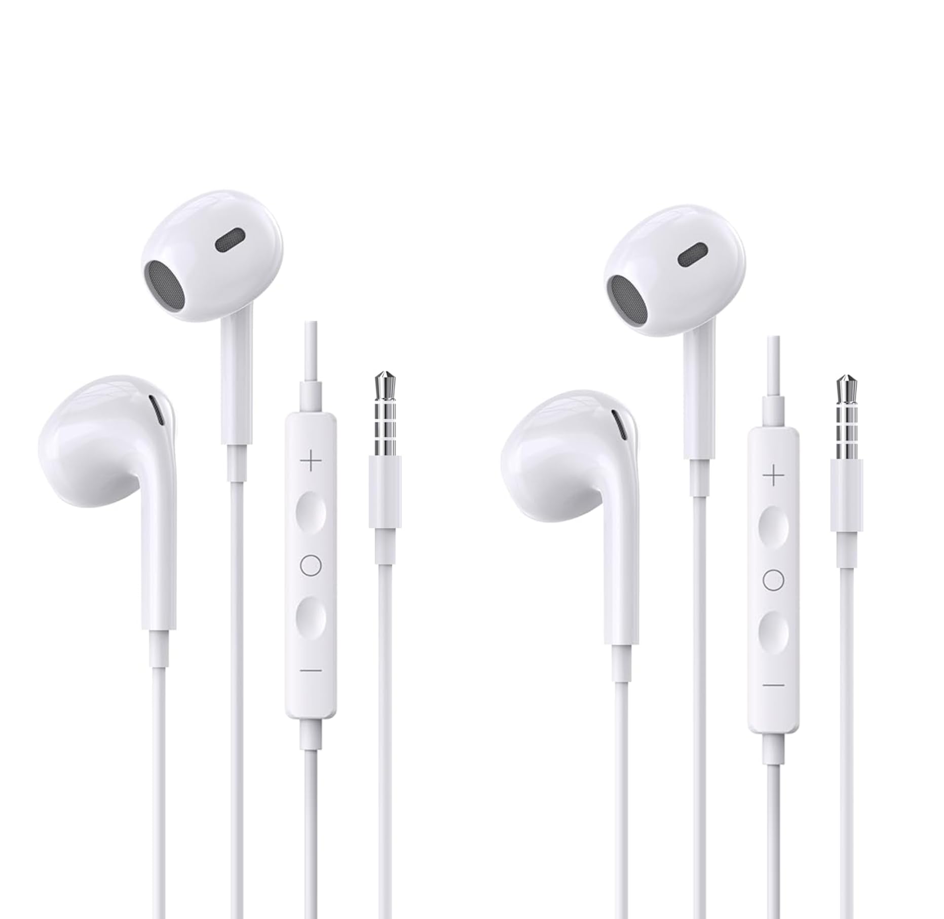 

Set of 2 Wired Earphones New with Adjustable Clear Comfortable Ergonomic Compact and Perfect for and No Compatible with and iPhone (2025 Edition) білий