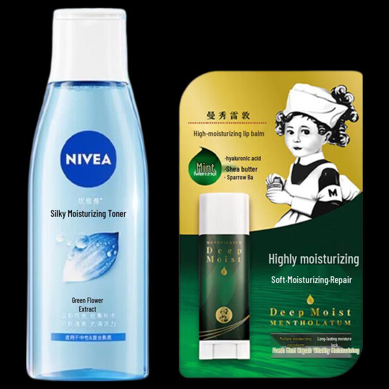 Nivea Moisturizing Toner 200ml and Mint Lip Balm Set
