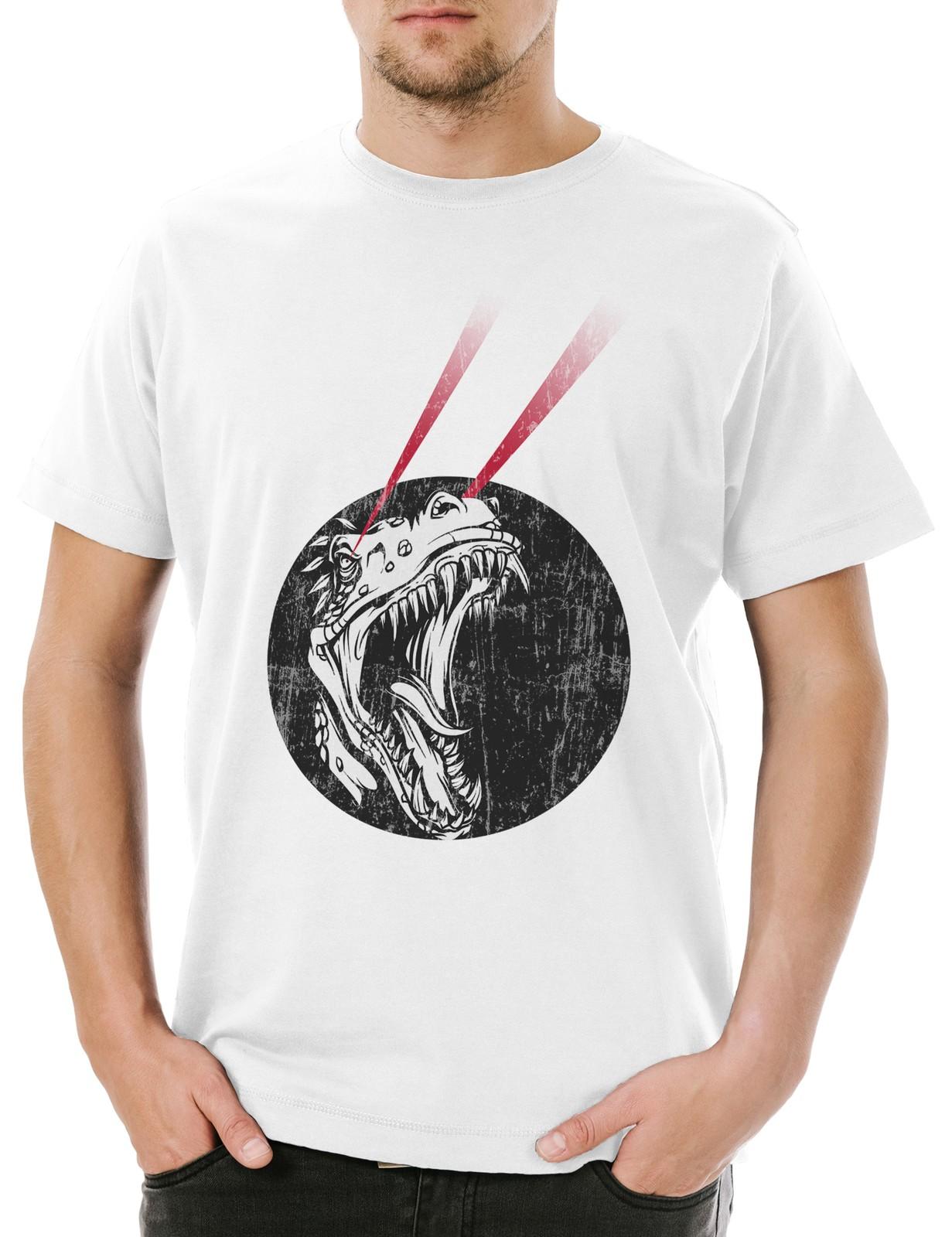 Laser T-Rex Mens T-Shirt Mens Womens Tees Top Dino Cyborg Skull Skull Dinosaur Dinosaur Robot S